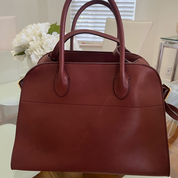 The Row Handbags - The Row Maroon Leather Satchel Size 12